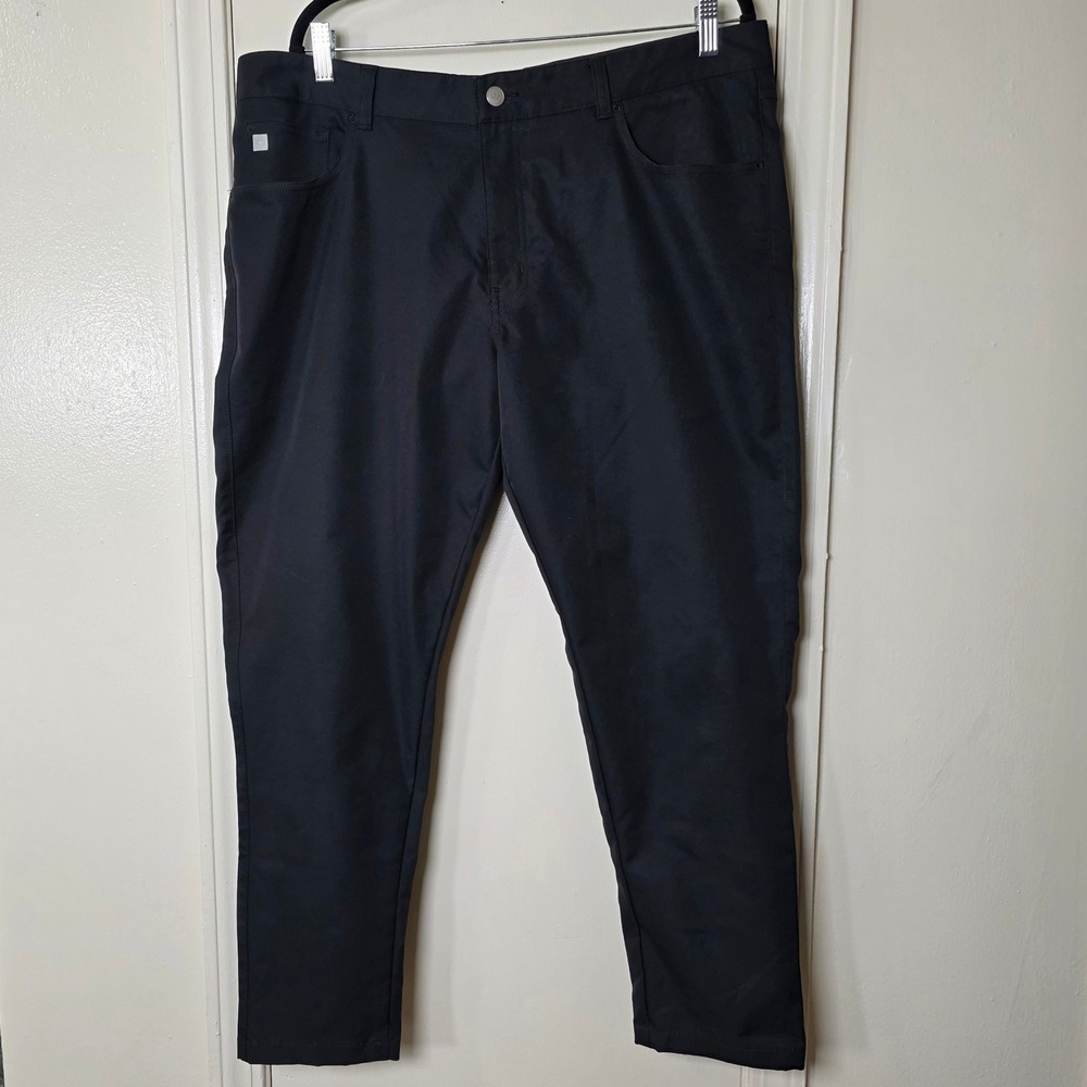 Peter Millar Crown Sport Mens Black 5-Pocket Performance Golf Pants 38x28 *Read